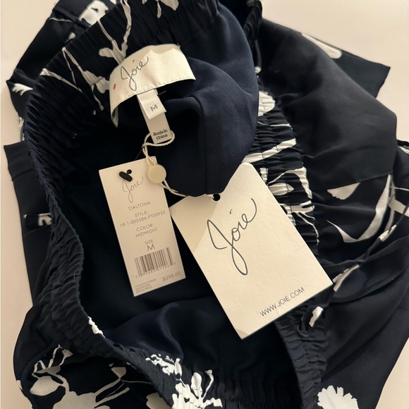 Joie Daltona Womens Lounge Pants Size M Navy Blue Floral - Picture 2 of 6